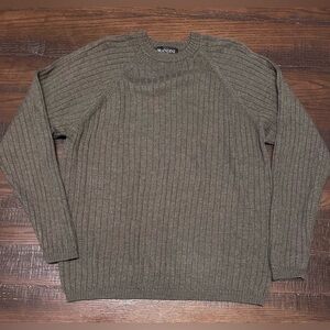 Brandini Italian Wool Pullover Sweater Extra Fine Merino Size Large Olive Green